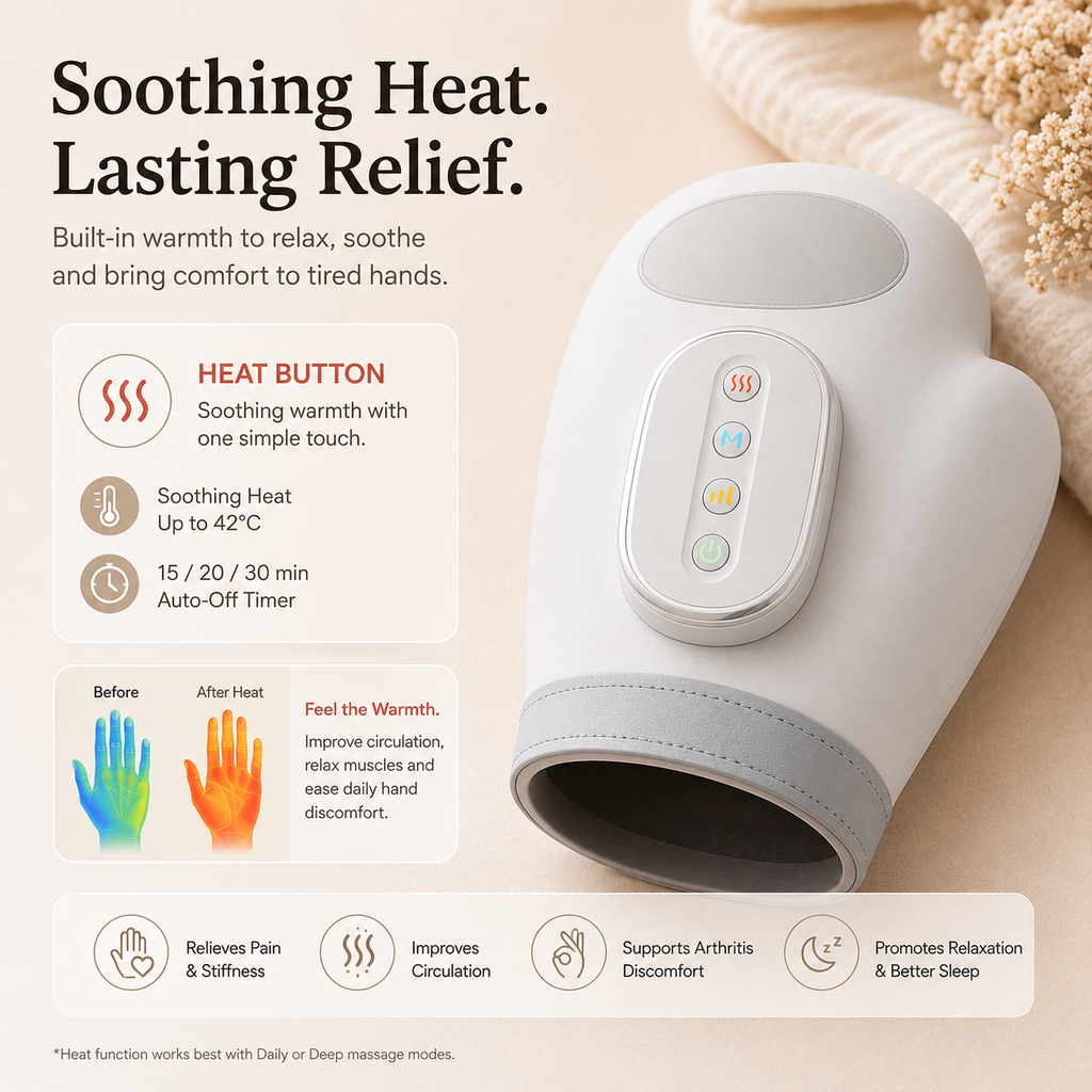 Heated Hand Massager for Arthritis Discomfort, Hand Pain & Numbness
